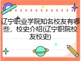 辽宁职业学院知名校友有哪些，校史介绍(辽宁职院校友校史)
