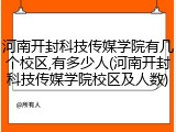 河南开封科技传媒学院有几个校区,有多少人(河南开封科技传媒学院校区及人数)