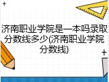 济南职业学院是一本吗录取分数线多少(济南职业学院分数线)