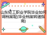 山东轻工职业学院毕业如何调档案呢(毕业档案转递指南)