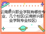 云南新兴职业学院有哪些专业，几个校区(云南新兴职业学院专业校区)