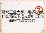 湖北工业大学占地多少亩，什么情况下成立(湖北工大面积与成立条件)