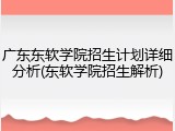 广东东软学院招生计划详细分析(东软学院招生解析)