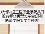 郑州轨道工程职业学院共开设有哪些类型奖学金(郑州轨道学院奖学金种类)