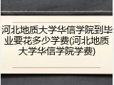河北地质大学华信学院到毕业要花多少学费(河北地质大学华信学院学费)
