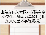 山东文化艺术职业学院有多少学生，师资力量如何(山东文化艺术学院规模)