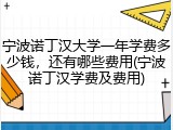 宁波诺丁汉大学一年学费多少钱，还有哪些费用(宁波诺丁汉学费及费用)