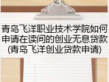 青岛飞洋职业技术学院如何申请在读间的创业无息贷款(青岛飞洋创业贷款申请)