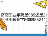 济南职业学院是985还是211(济南职业学院非985211)