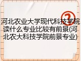 河北农业大学现代科技学院读什么专业比较有前景(河北农大科技学院前景专业)
