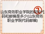 山东商务职业学院的院校代码和邮编是多少(山东商务职业学院代码邮编)