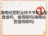 海南经贸职业技术学院含金量量吗，值得报吗(海南经贸值得报吗)