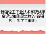 新疆轻工职业技术学院奖学金评定细则是怎样的(新疆轻工奖学金细则)