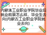 内蒙古工业职业学院毕业后就业前景怎么样，毕业生去向(内蒙古工业职业学院就业去向)