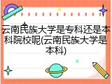 云南民族大学是专科还是本科院校呢(云南民族大学是本科)