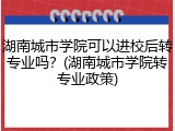 湖南城市学院可以进校后转专业吗？(湖南城市学院转专业政策)