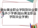 烟台黄金职业学院到毕业要花多少学费(烟台黄金职业学院毕业学费)