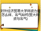 对外经济贸易大学师资力量怎么样，名气如何(贸大师资与名气)