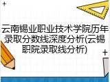云南锡业职业技术学院历年录取分数线深度分析(云锡职院录取线分析)