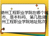 德州工程职业学院在哪个城市，是本科吗，第几批(德州工程职业学院地址批次)