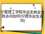 宁夏理工学院毕业生就业大致去向如何(宁理毕业生去向)