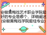 安徽黄梅戏艺术职业学院最好的专业是哪个，详细阐述(安徽黄梅戏学院最佳专业)