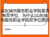 山东城市服务职业学院是否有双学位，为什么(山东城市服务职业学院双学位原因)