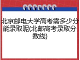 北京邮电大学高考需多少分能录取呢(北邮高考录取分数线)