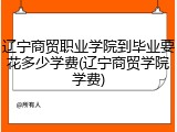 辽宁商贸职业学院到毕业要花多少学费(辽宁商贸学院学费)