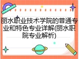 丽水职业技术学院的普通专业和特色专业详解(丽水职院专业解析)