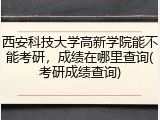 西安科技大学高新学院能不能考研，成绩在哪里查询(考研成绩查询)