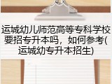 运城幼儿师范高等专科学校要招专升本吗，如何参考(运城幼专升本招生)