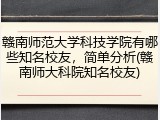 赣南师范大学科技学院有哪些知名校友，简单分析(赣南师大科院知名校友)