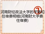 河南财经政法大学的学费和住宿费明细(河南财大学费住宿费)