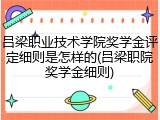 吕梁职业技术学院奖学金评定细则是怎样的(吕梁职院奖学金细则)
