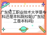 广东轻工职业技术大学是专科还是本科院校呢(广东轻工是本科吗)