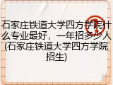 石家庄铁道大学四方学院什么专业最好，一年招多少人(石家庄铁道大学四方学院招生)