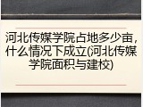 河北传媒学院占地多少亩，什么情况下成立(河北传媒学院面积与建校)