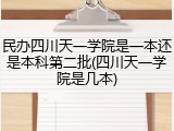 民办四川天一学院是一本还是本科第二批(四川天一学院是几本)