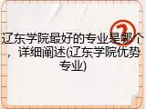辽东学院最好的专业是哪个，详细阐述(辽东学院优势专业)