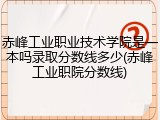 赤峰工业职业技术学院是一本吗录取分数线多少(赤峰工业职院分数线)