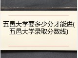 五邑大学要多少分才能进(五邑大学录取分数线)