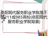 岳阳现代服务职业学院是不是211或985高校(岳阳现代服务职业学院背景)