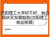沈阳理工大学好不好，就业现状及发展趋势(沈阳理工就业前景)