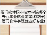 厦门软件职业技术学院哪个专业毕业就业前景比较好(厦门软件学院就业好专业)