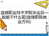 盘锦职业技术学院毕业后一般能干什么呢(盘锦职院就业方向)