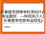 长春医学高等专科学校什么专业最好，一年招多少人(长春医专优势专业招生)