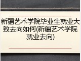 新疆艺术学院毕业生就业大致去向如何(新疆艺术学院就业去向)