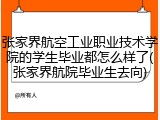 张家界航空工业职业技术学院的学生毕业都怎么样了(张家界航院毕业生去向)