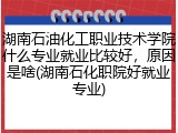 湖南石油化工职业技术学院什么专业就业比较好，原因是啥(湖南石化职院好就业专业)